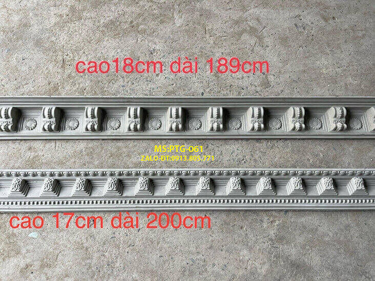 Đắp chỉ xi măng mặt tiền nhà kiểu pháp PTG061
